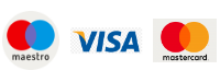 Maestro, Visa and Mastercard Logos