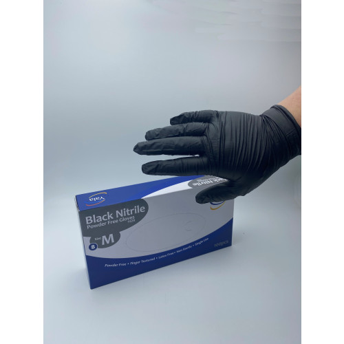 GLOVES BLACK NITRILE